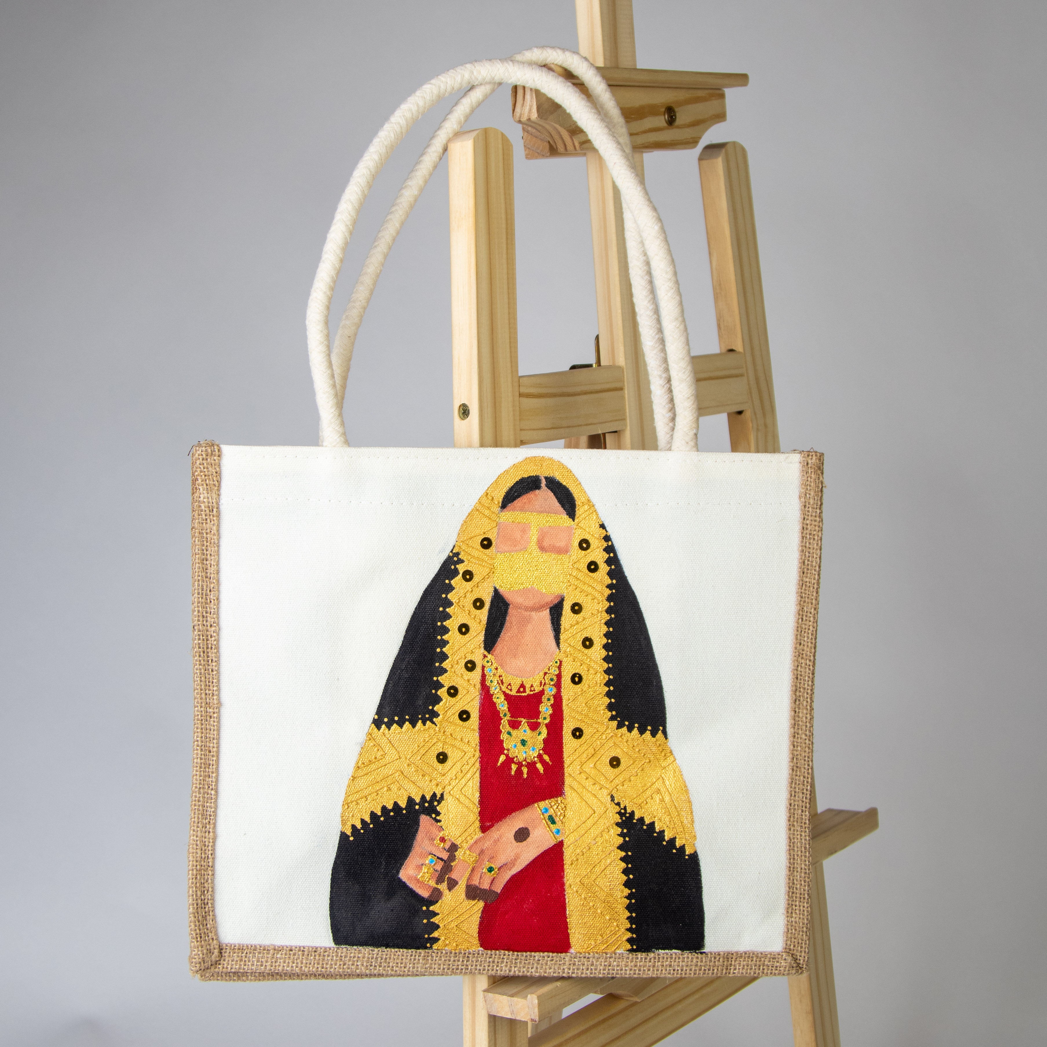 شنطة قماش بالرسم التراثي