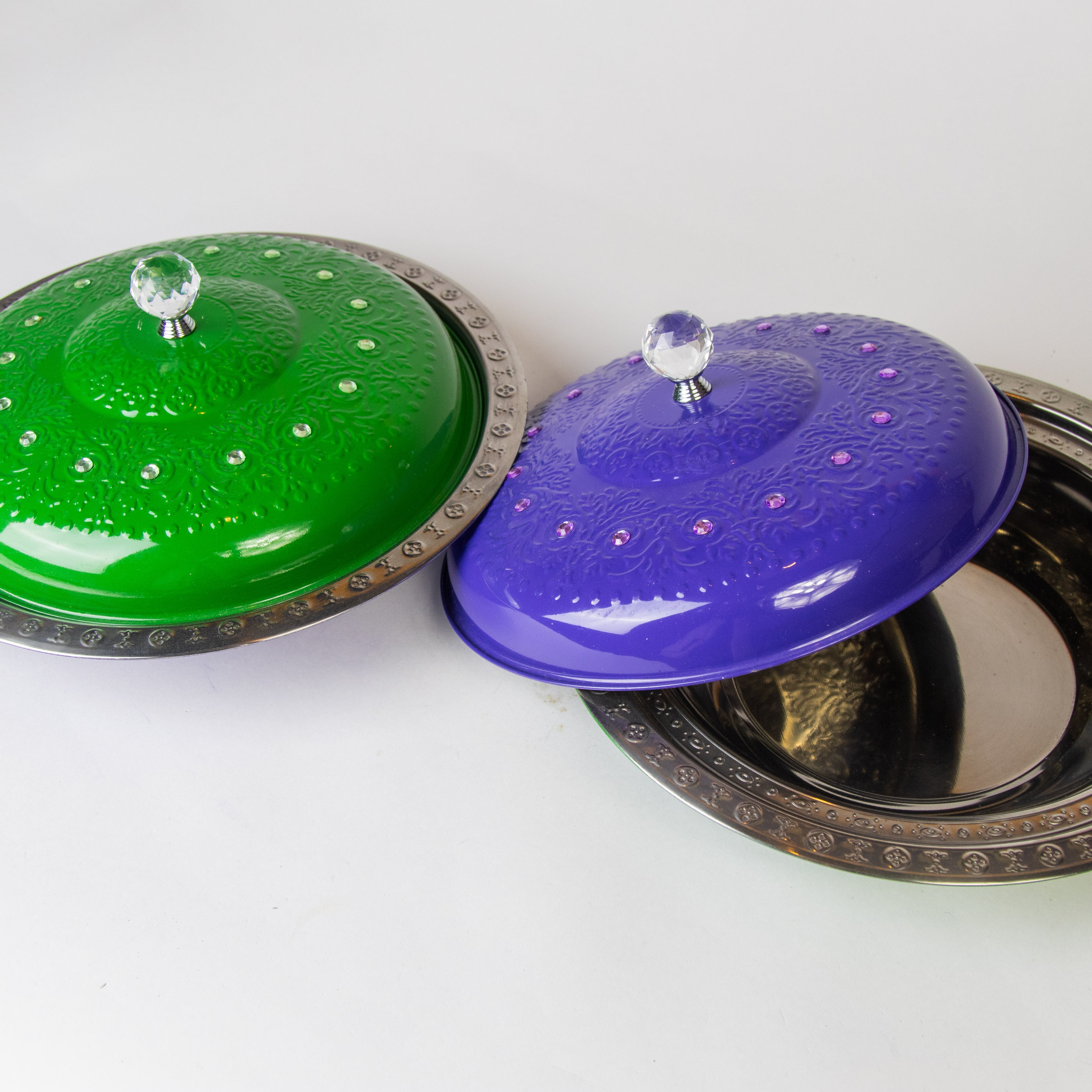 طقم ضيافة شفافة بنقشة الذهب