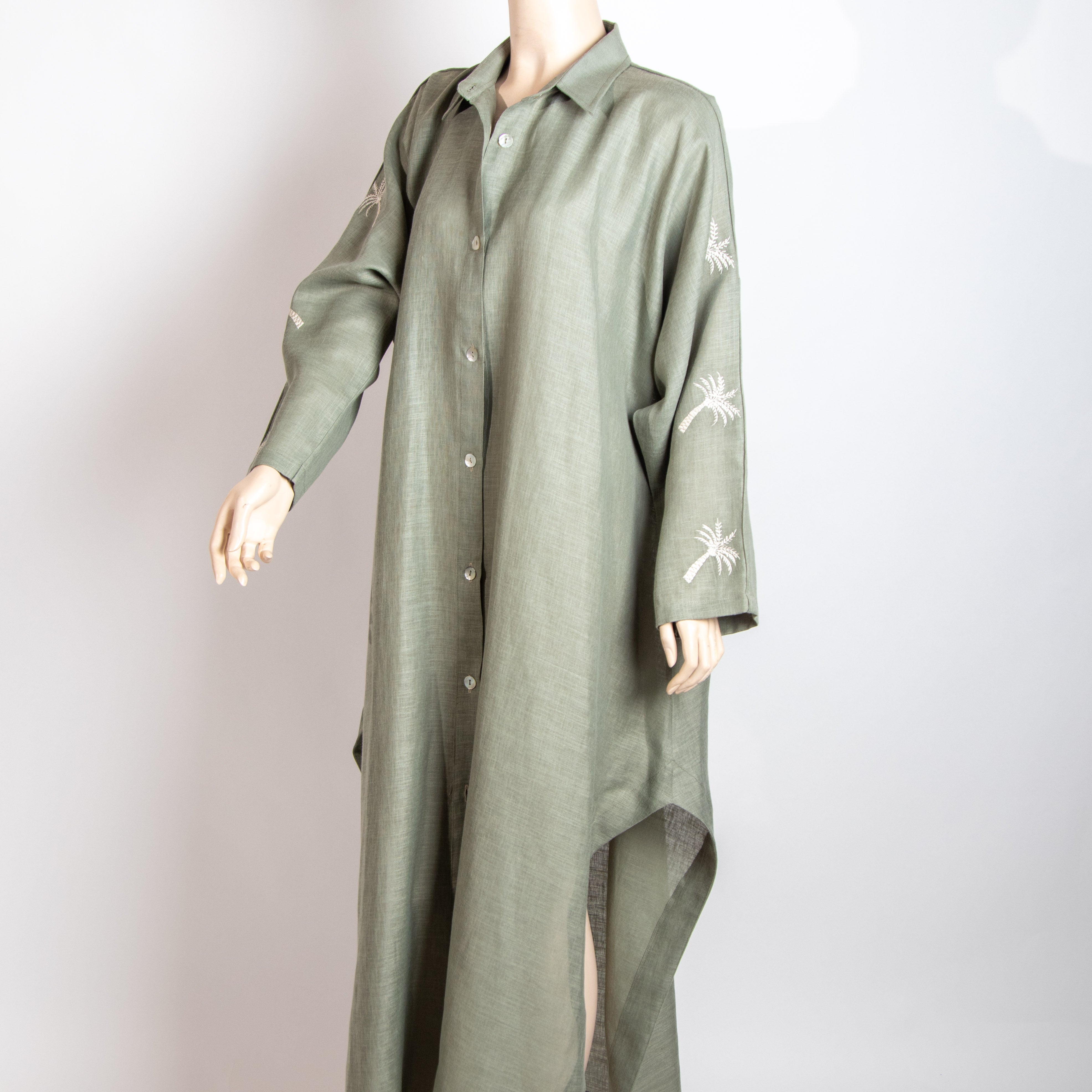 قميص طويل بلون الماتشا