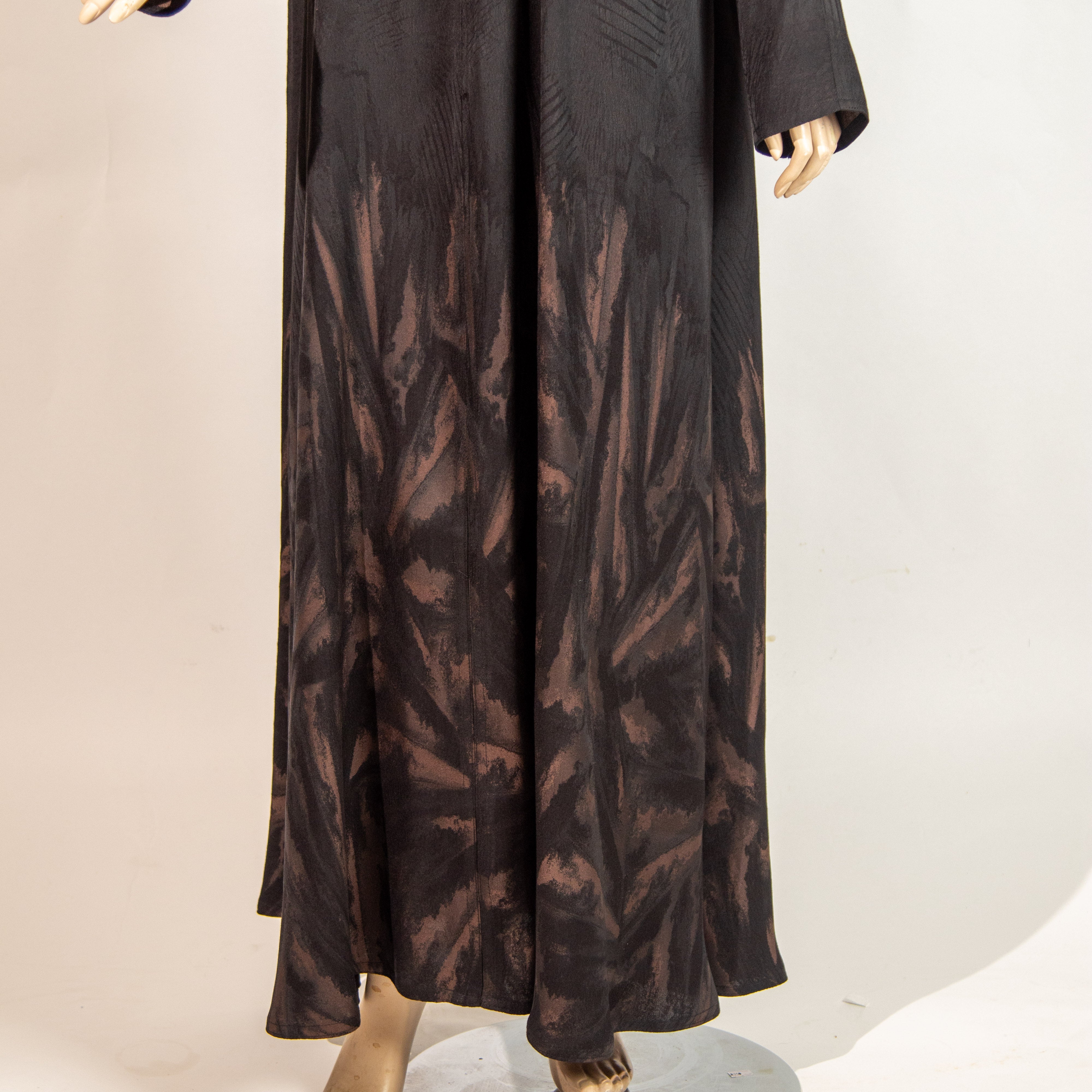 عباية مغلقة أسود وبني