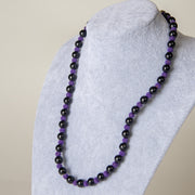 عقد لولو أسود وبنفسجي