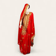 ثوب كورار أحمر مع ذهبي