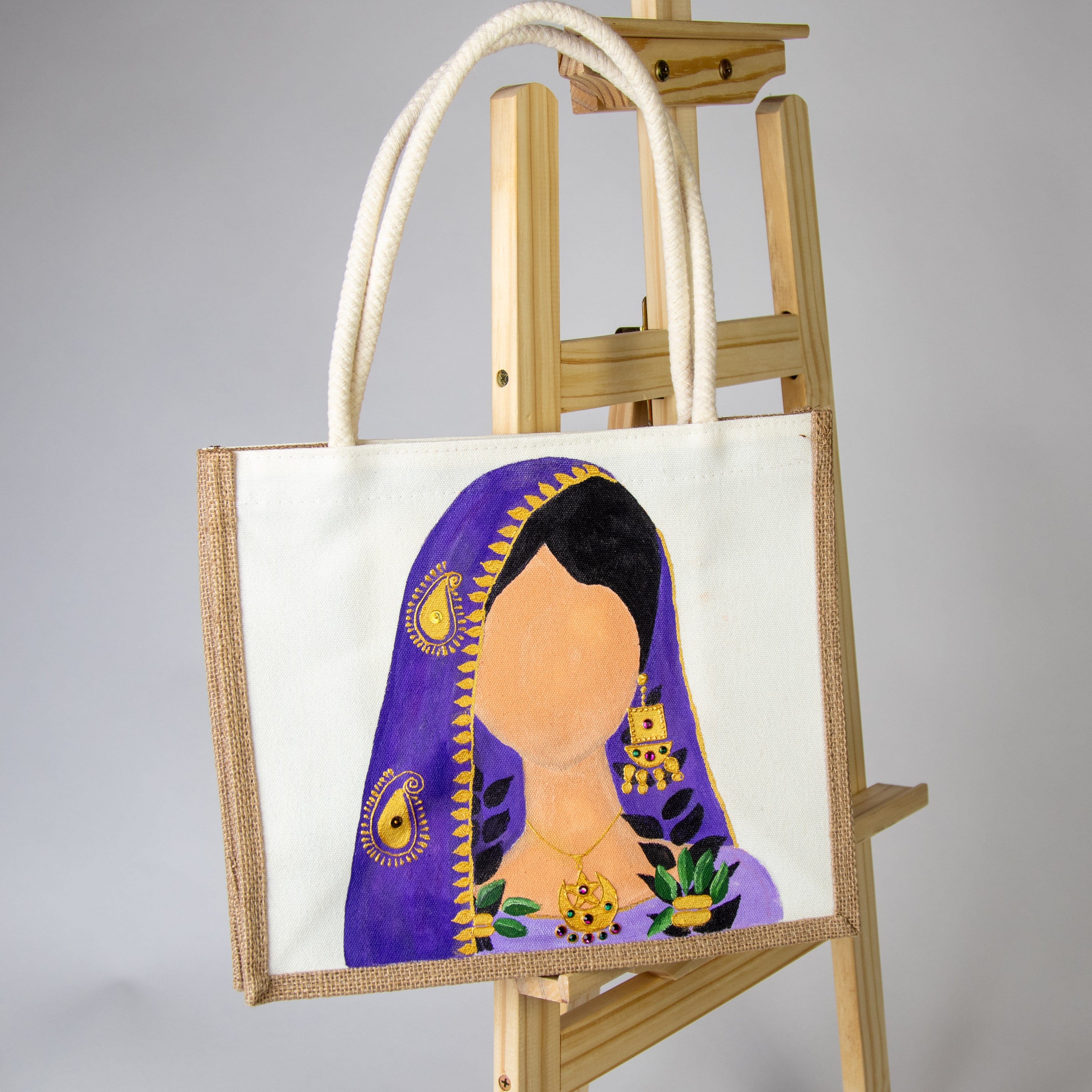 شنطة قماش بالرسم التراثي