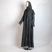 عباية وشيله منقوش زيتي
