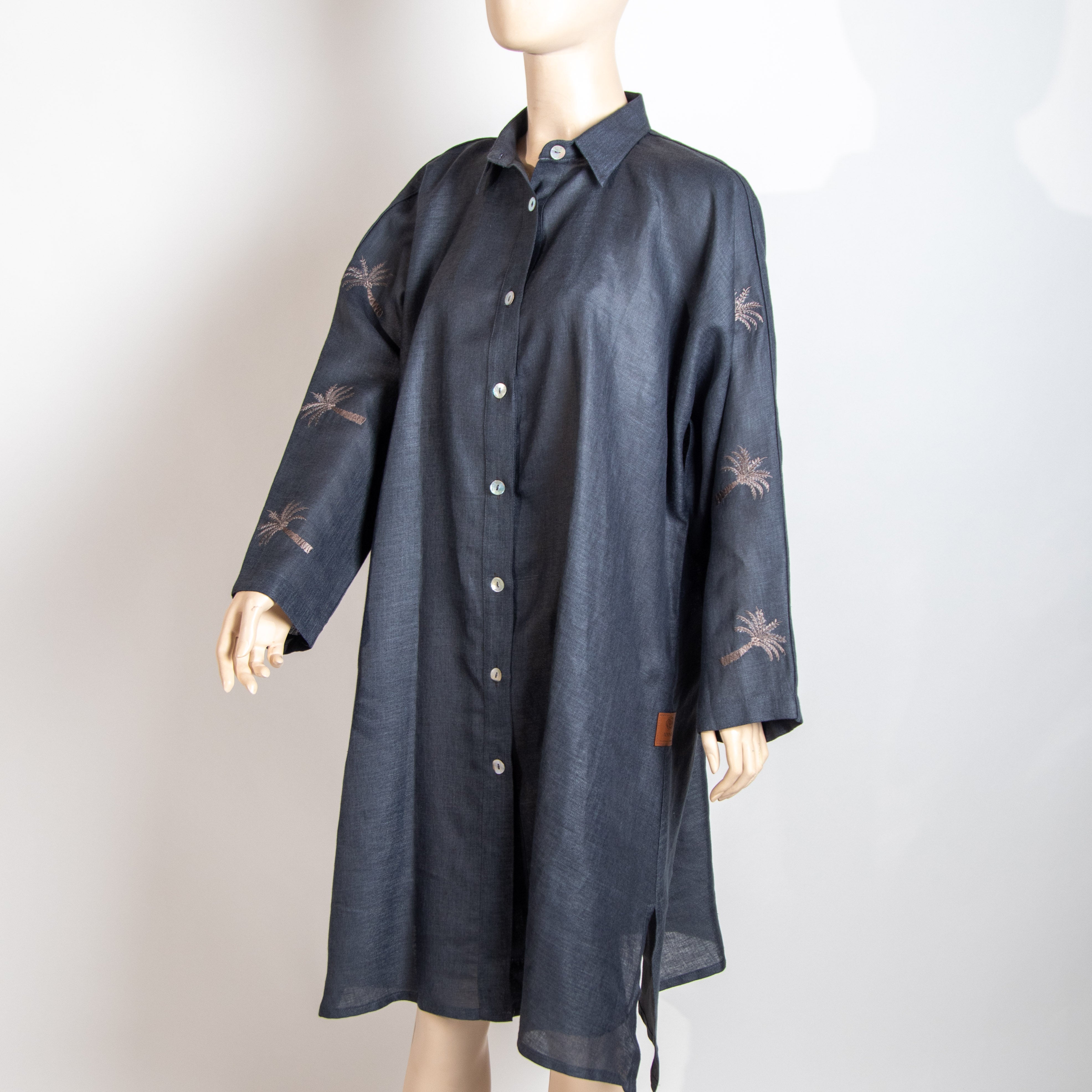 قميص طويل بقماش اللينن