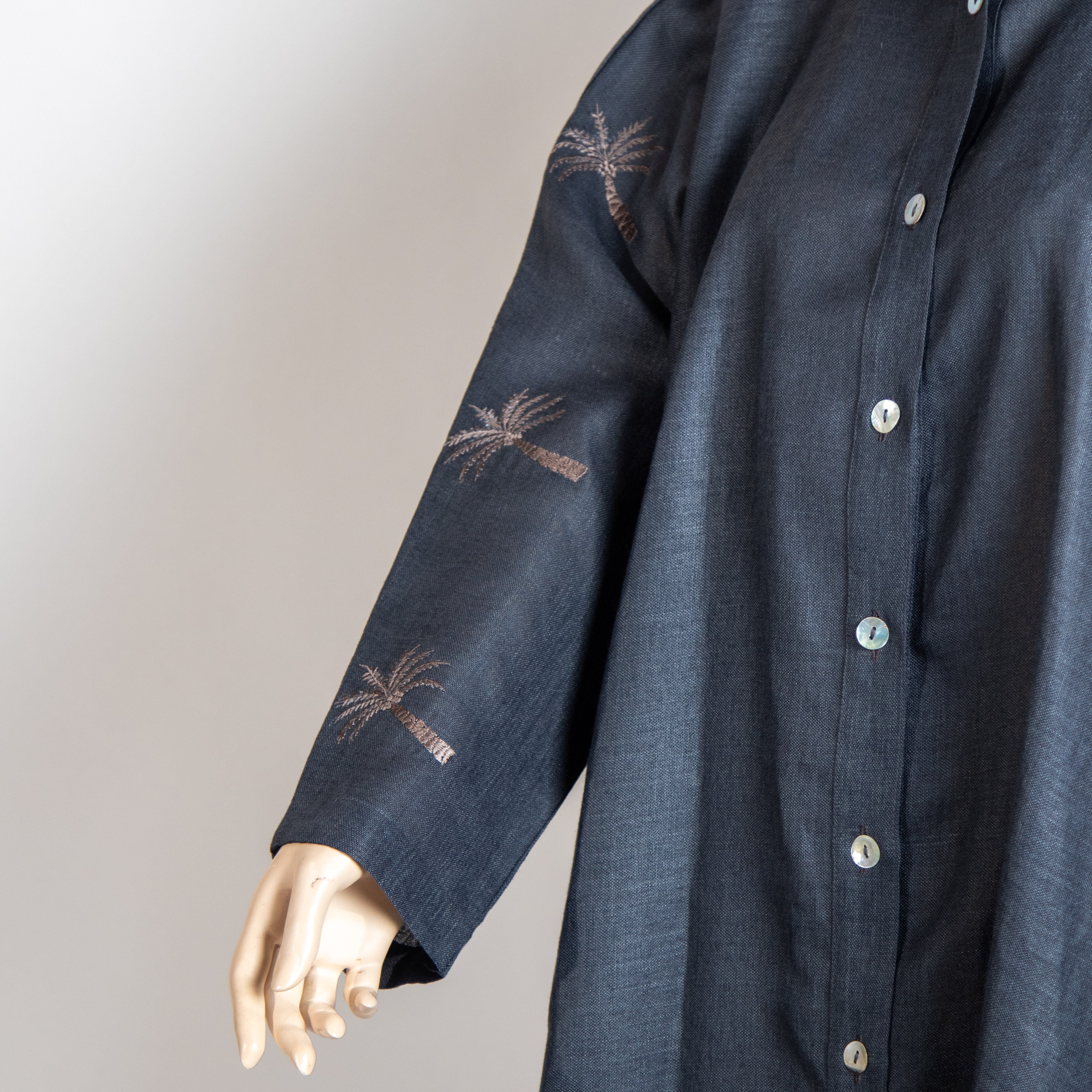 قميص طويل بقماش اللينن