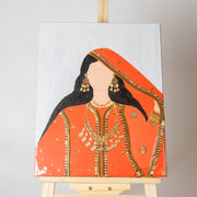 لوحة تراثية ثوب نشل برتقالي