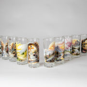 كأس زجاجي برسمة الطبيعة