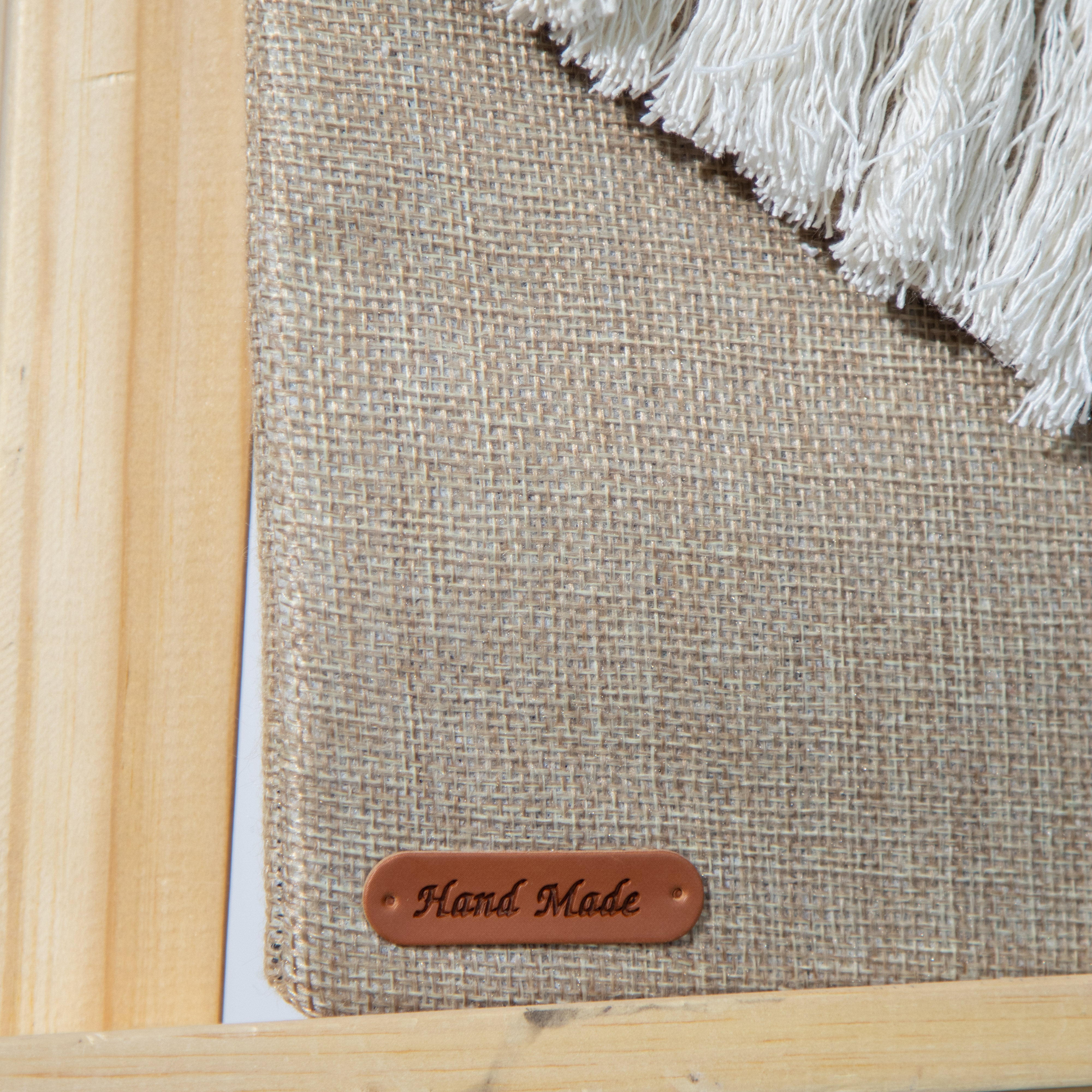 شنطة خيش بحزام مكرمية عريض