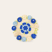 قاعدة كوب الزهور الزرقاء