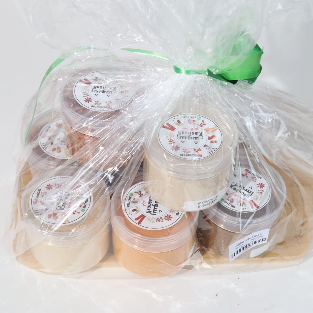 نقصه 8 علب بهارات