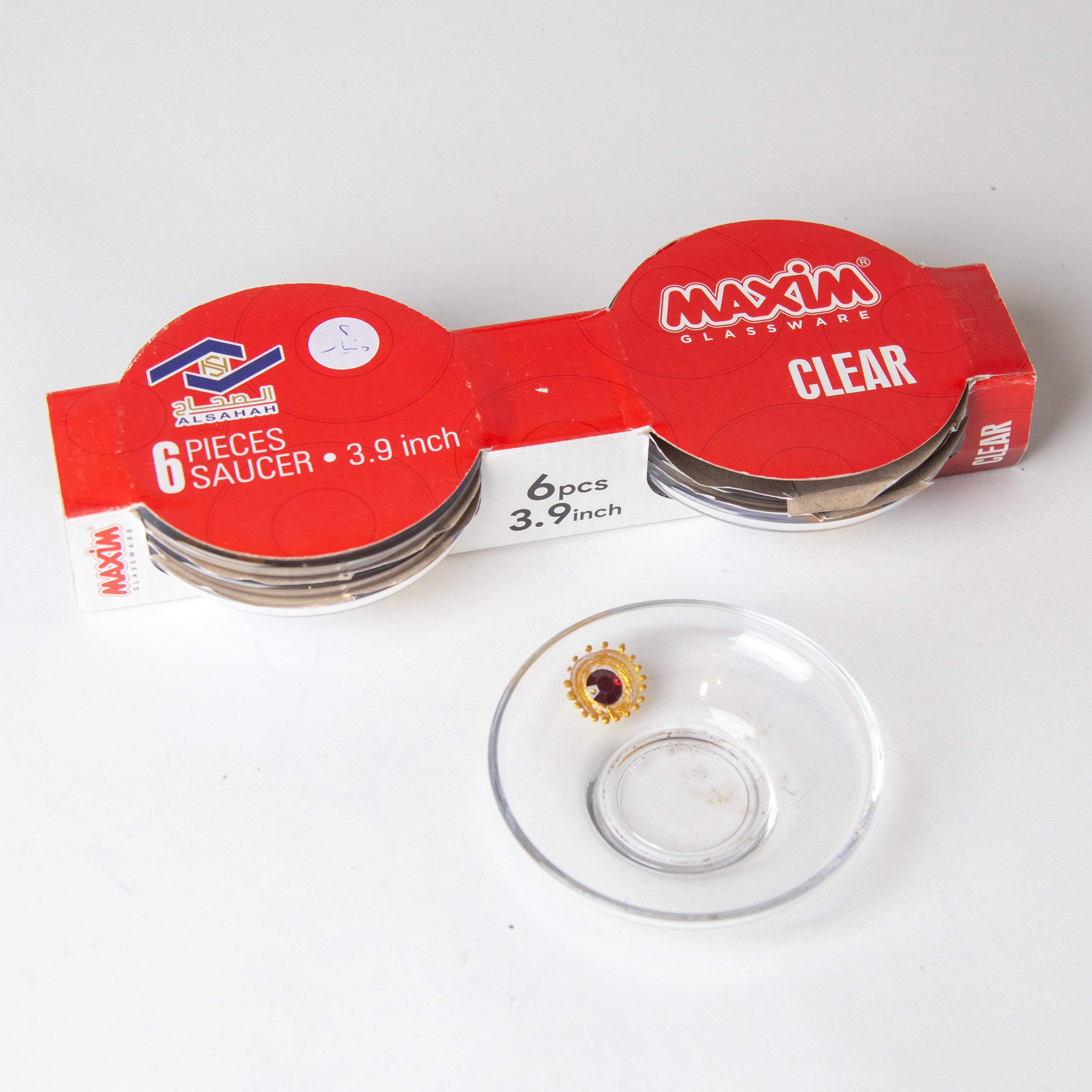 طقم ضيافة شفافة بنقشة الذهب