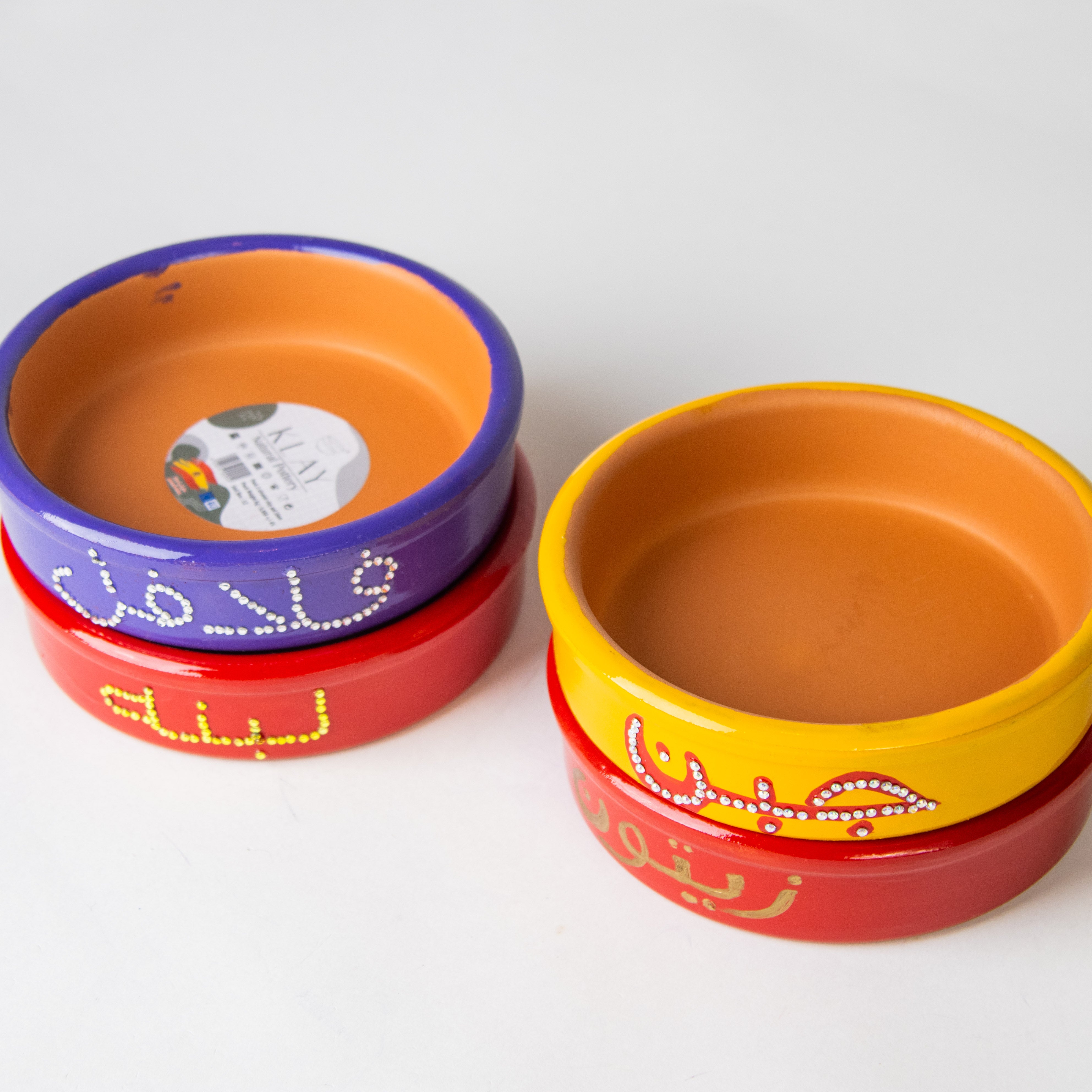 طقم ضيافة شفافة بنقشة الذهب